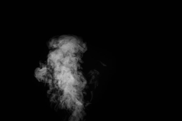 A white fumes, smoke on a black background to add to your pictures. Perfect smoke, steam, fragrance, incense for your photos.