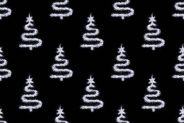- Mutlu yıllar. Kusursuz bir Noel deseni. Siyah arka planda kar gibi tuzla boyanmış yaratıcı bir Noel ağacı. Asgari tatil kavramı