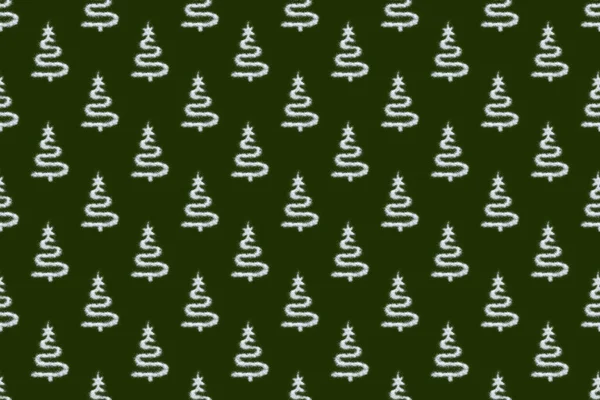 Happy New Year Christmas Seamless Pattern Creative White Christmas Tree — Stock Photo, Image