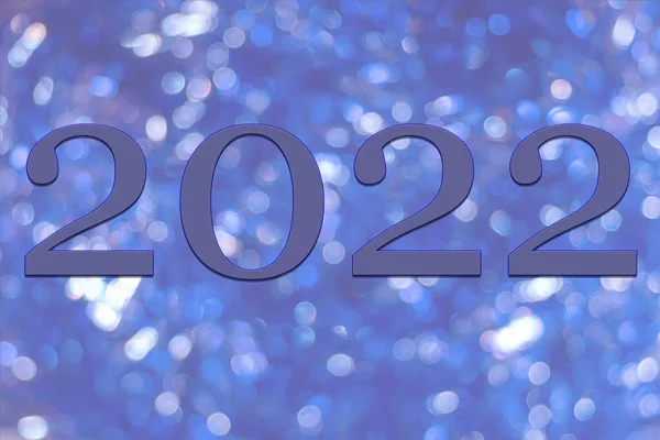 Very Peri color of the year 2022 and date 2022 on trendy Very Peri color with beautiful bokeh. Trending color 2022, pantone — Stock Photo, Image