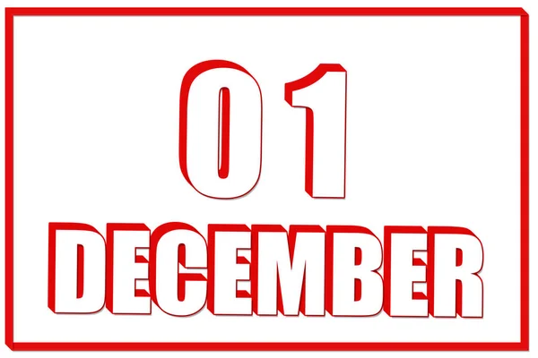 Tag Dezember Kalender Mit Dem Datum Des Dezember Auf Weißem — Stockfoto