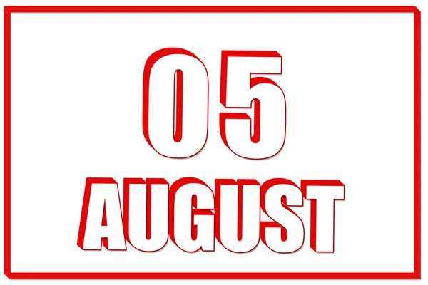 Μέρα Του Αυγούστου Ημερολόγιο Ημερομηνία Αυγούστου Λευκό Φόντο Κόκκινο Πλαίσιο — Φωτογραφία Αρχείου