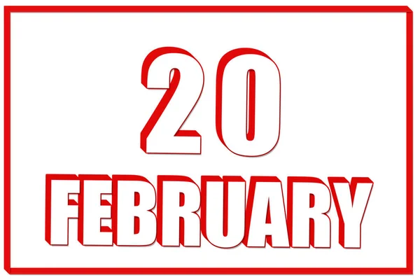 Tag Des Februar Kalender Mit Datum Des Februar Auf Weißem — Stockfoto