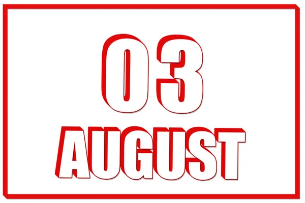 Μέρα Του Αυγούστου Ημερολόγιο Ημερομηνία Αυγούστου Λευκό Φόντο Κόκκινο Πλαίσιο — Φωτογραφία Αρχείου