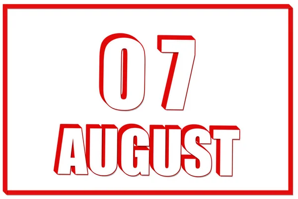 Ημέρα Του Αυγούστου Ημερολόγιο Ημερομηνία Αυγούστου Λευκό Φόντο Κόκκινο Πλαίσιο — Φωτογραφία Αρχείου