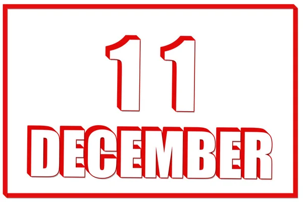Aralık Kırmızı Çerçeveli Beyaz Zemin Üzerinde Aralık Tarihli Takvim Boyutlu — Stok fotoğraf