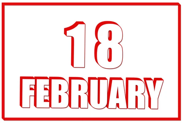 Febrero Calendario Con Fecha Del Febrero Sobre Fondo Blanco Con — Foto de Stock