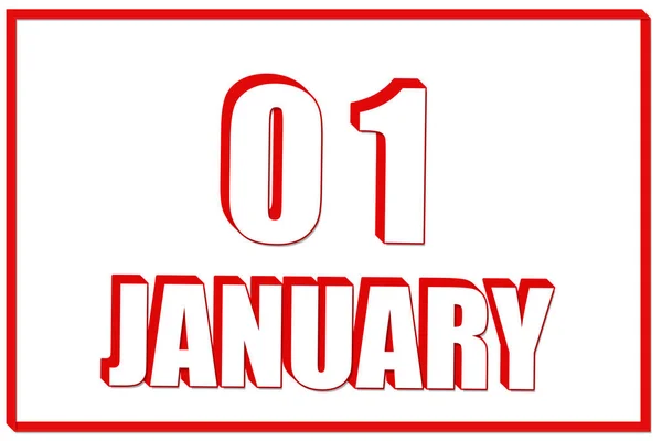Januar Kalender Mit Dem Datum Des Januar Auf Weißem Hintergrund — Stockfoto