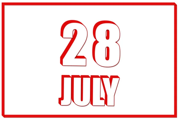 Juli Kalender Mit Dem Datum Des Juli Auf Weißem Hintergrund — Stockfoto