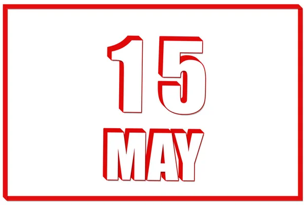 День Травня Календар Датою Травня Білому Тлі Червоною Рамкою Текст — стокове фото