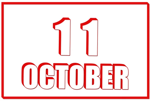 Tag Des Oktober Kalender Mit Datum Vom Oktober Auf Weißem — Stockfoto