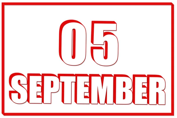 Septiembre Calendario Con Fecha Del Septiembre Sobre Fondo Blanco Con — Foto de Stock