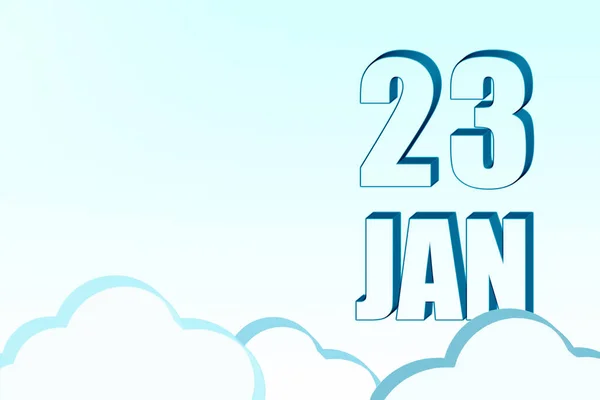 23Rd Day January Calendar Date January Blue Sky Clouds Copy — Stock Photo, Image