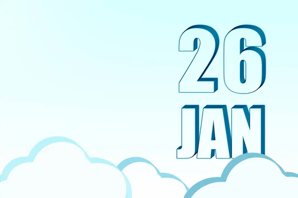 26Th Day January Calendar Date January Blue Sky Clouds Copy — Stock Photo, Image