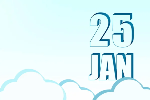 25Th Day January Calendar Date January Blue Sky Clouds Copy — Stock Photo, Image