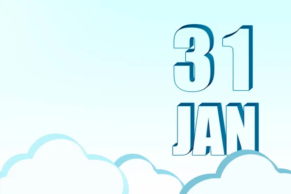 31St Day January Calendar Date January Blue Sky Clouds Copy — Stock Photo, Image