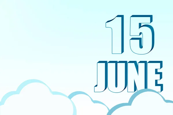 15Th Day June Calendar Date June Blue Sky Clouds Copy — Stock Photo, Image