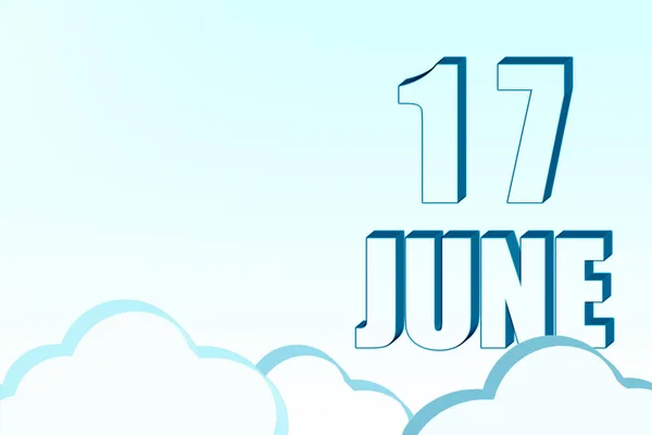 17Th Day June Calendar Date June Blue Sky Clouds Copy — Stock Photo, Image