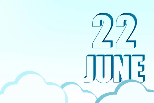 22Nd Day June Calendar Date June Blue Sky Clouds Copy — Stock Photo, Image