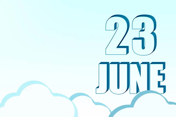 23Rd Day June Calendar Date June Blue Sky Clouds Copy — Stock Photo, Image