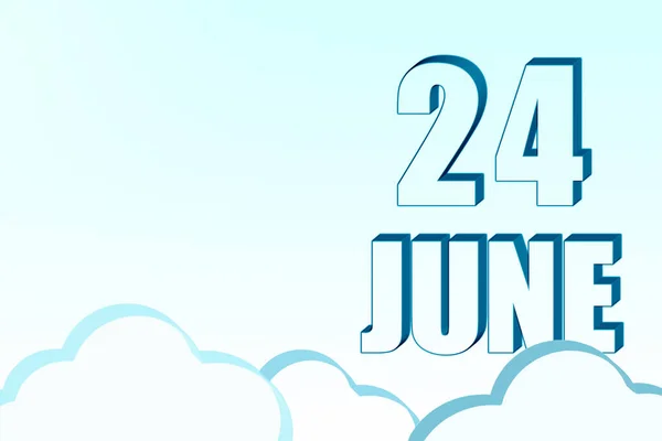 24Th Day June Calendar Date June Blue Sky Clouds Copy — Stock Photo, Image