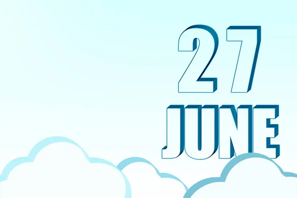 27Th Day June Calendar Date June Blue Sky Clouds Copy — Stock Photo, Image