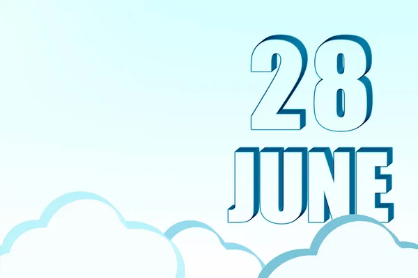 28Th Day June Calendar Date June Blue Sky Clouds Copy — Stock Photo, Image