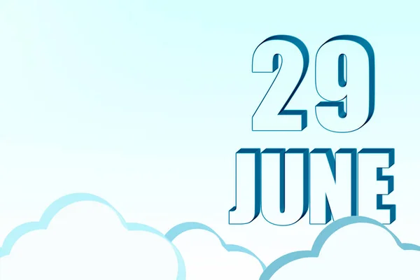 29Th Day June Calendar Date June Blue Sky Clouds Copy — Stock Photo, Image