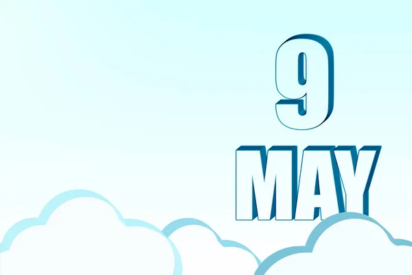 Maio Calendário Com Data Maio Céu Azul Com Nuvens Espaço — Fotografia de Stock