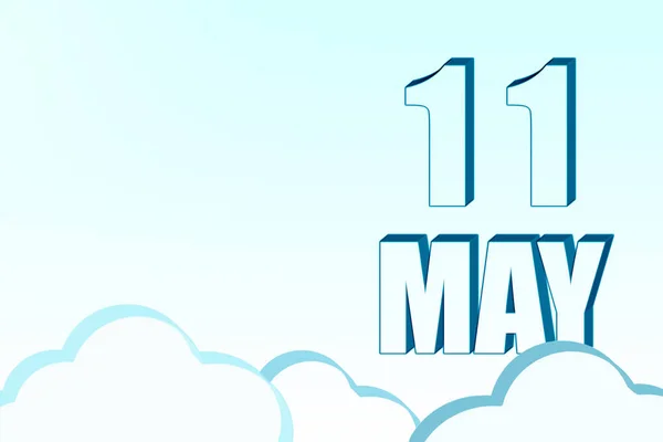Maj Kalender Med Datum Den Maj Blå Himmel Med Moln — Stockfoto