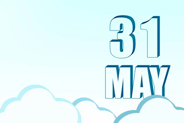 Mayo Calendario Con Fecha Del Mayo Cielo Azul Con Nubes —  Fotos de Stock