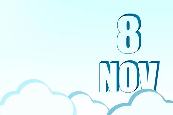 8Th Day November Calendar Date November Blue Sky Clouds Copy — Stock Photo, Image