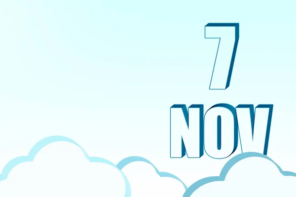 7Th Day November Calendar Date November Blue Sky Clouds Copy — Stock Photo, Image
