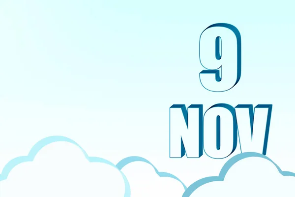 9Th Day November Calendar Date November Blue Sky Clouds Copy — Stock Photo, Image