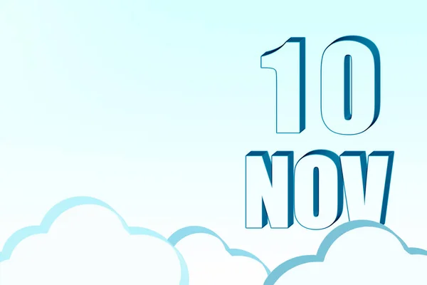 10Th Day November Calendar Date November Blue Sky Clouds Copy — Stock Photo, Image