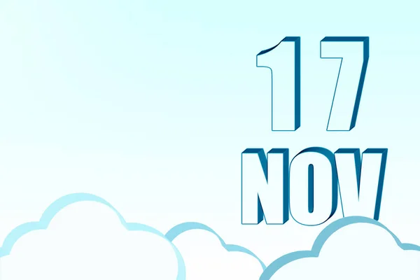 17Th Day November Calendar Date November Blue Sky Clouds Copy — Stock Photo, Image