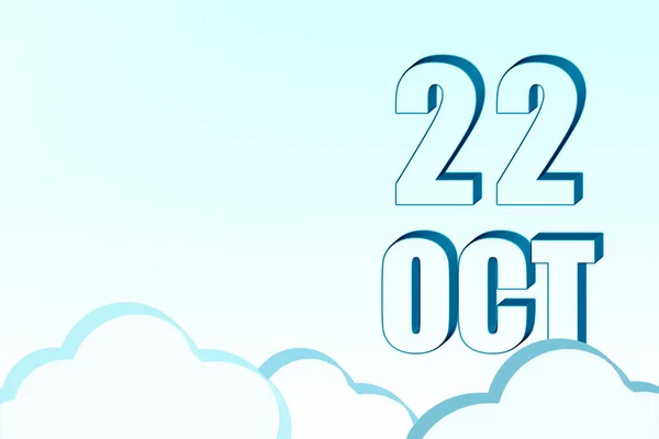 Octubre Calendario Con Fecha Del Octubre Cielo Azul Con Nubes — Foto de Stock