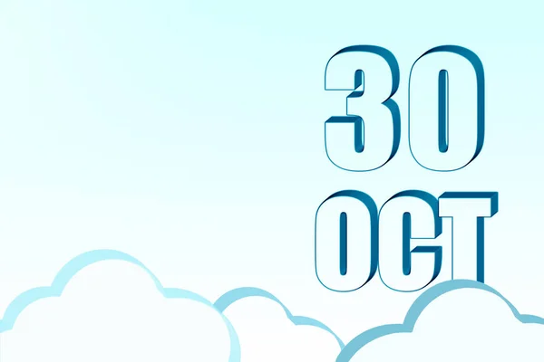 30Th Day October Calendar Date October Blue Sky Clouds Copy — Stock Photo, Image