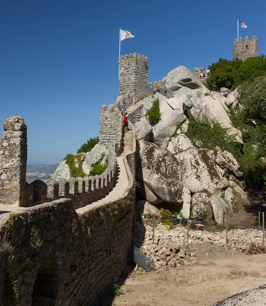 Väggen i slottet av morerna i sintra, portugal. — Stockfoto