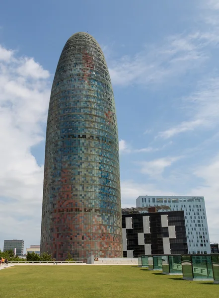 Bürogebäude der barcelona water company agbar — Stockfoto