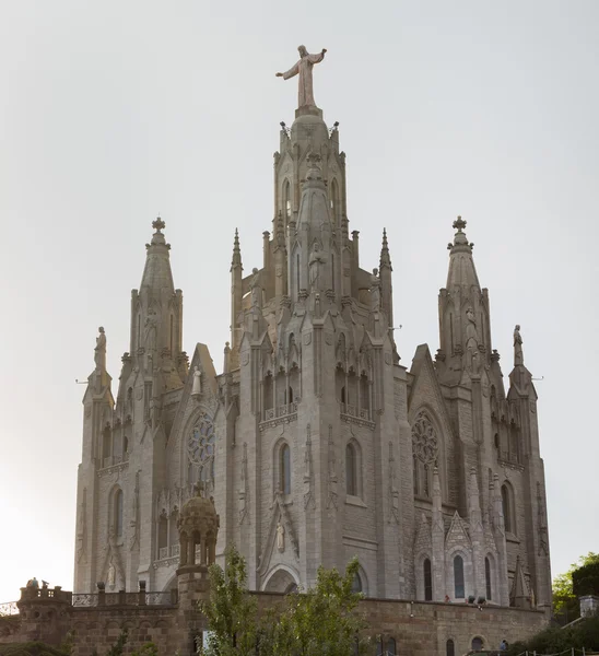 Catedral del Sagrado Corazón en la montaña del Tibidabo en Barcelona —  Fotos de Stock