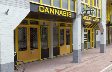 Hollanda Amsterdam caddeleri üzerinde banka-tahıl (tohum) esrar (kenevir)