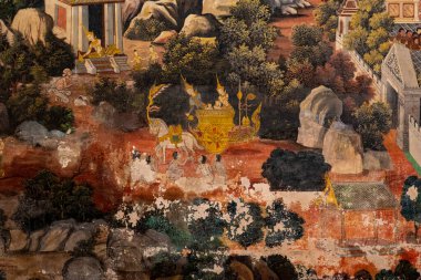 Wat Nang Phaya 'daki antik duvar resimleri, Phitsanulok Eyaleti, Tayland