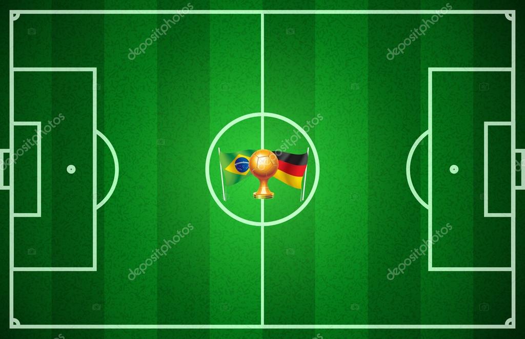 World Cup Soccer 2014 Final Brazil vs Germany logo background