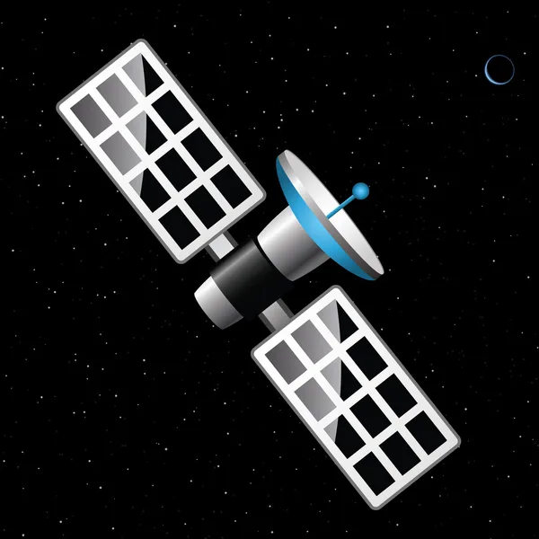 Planeta azul satélite — Vetor de Stock