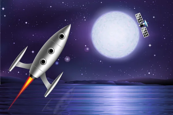 Rocket satellite — Stock Vector