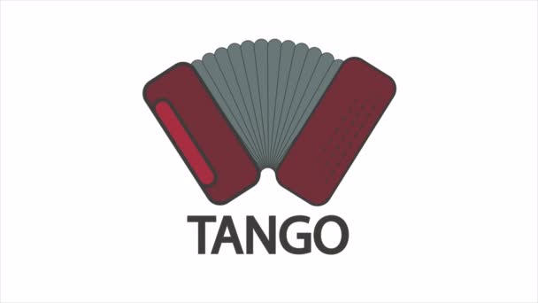 Accordeon Aan Tango Art Video Illustratie — Stockvideo