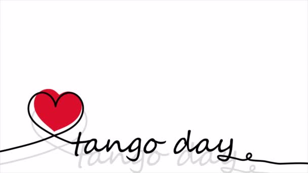 Hjärta Med Ordet Tango Konst Video Illustration — Stockvideo