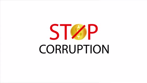 Типографія Зупиняє Корупцію Фоні Міжнародного Дня Боротьби Корупцією Ілюстрація Художнього — стокове відео