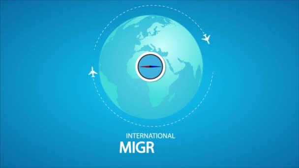 Всемирные Поездки Международный День Мигрантов Арт Видео Иллюстрация — стоковое видео